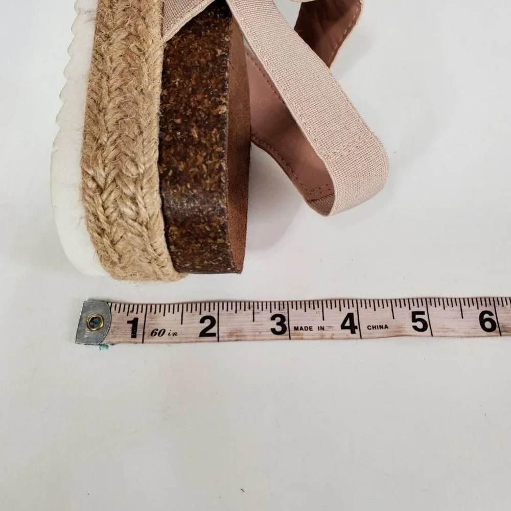Madden Girl Shoes Womens Cybell Beige 7 Slingback Sandal Espadrille Stretch Chic